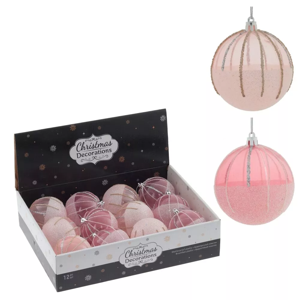 Украшение Шар 8см набор 12шт, пластик арт.763959 по цене 