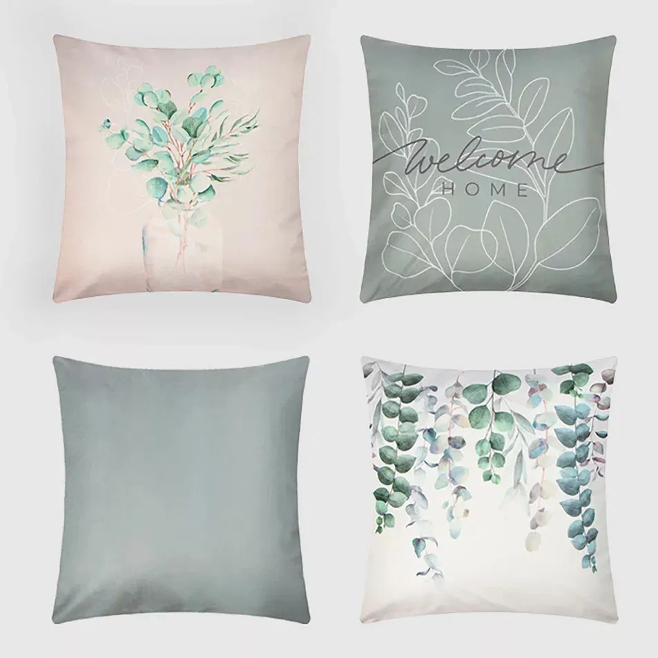 Набор наволочек Эвкалипт 4шт 40х40см, велюр арт.9788796 по цене 