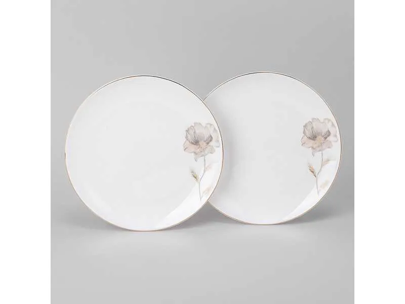 Набор тарелок закусочных Лефард Вдохновение Золотой цветок 2шт 20,5см, фарфор арт.422-121 по цене 