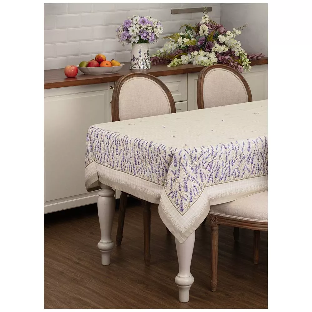 Скатерть с пропиткой Душа Прованса хлопок твил, беж 160х220см по цене 