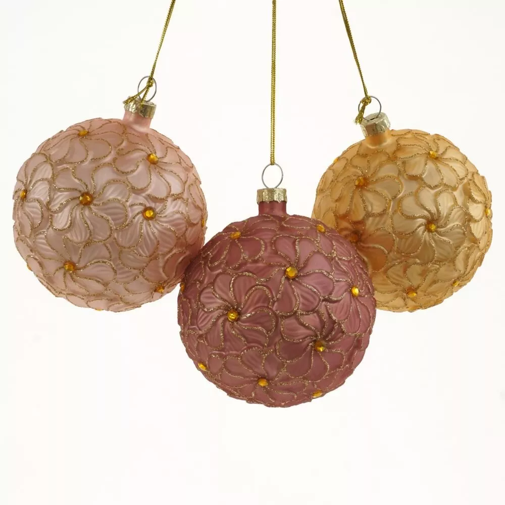 Украшение новогоднее Шар 8см 3в., стекло арт.809415 по цене 