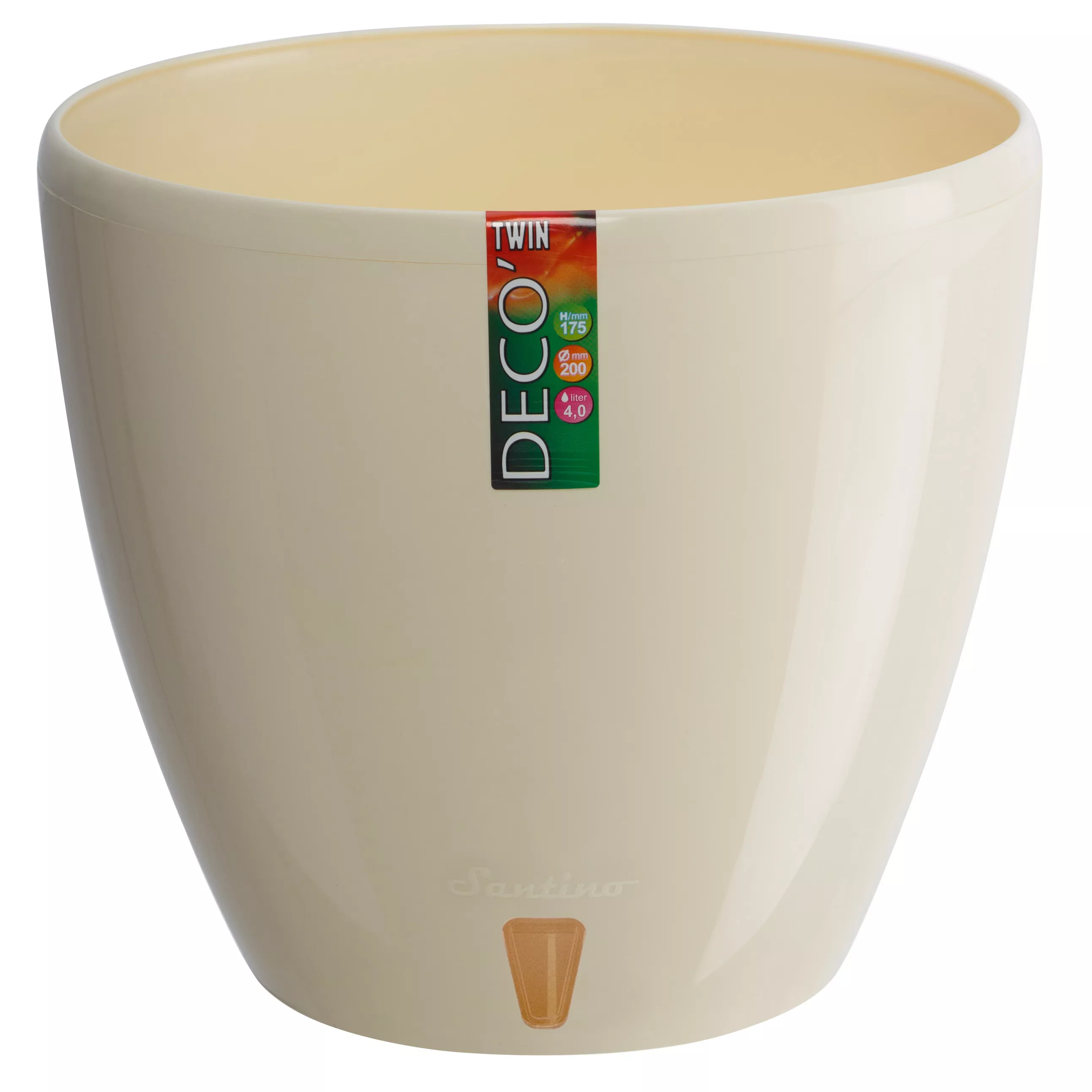 Кашпо Сантино ДЕКО ТВИН со вставкой пластик d26,5см h23,5см V9л крем по цене 