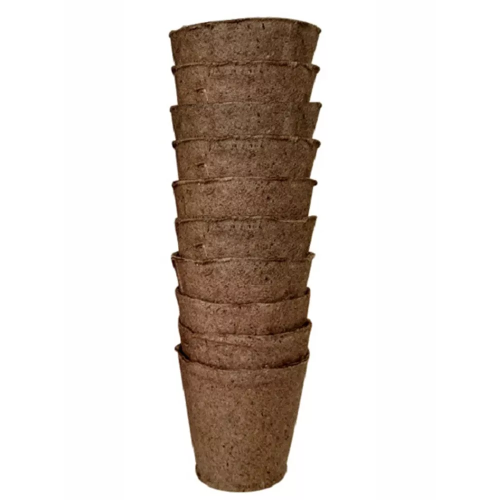 Торфогоршки круглые ГазонСити, уп. 10шт 100мм разм. 11*11*24,5 см. по цене 