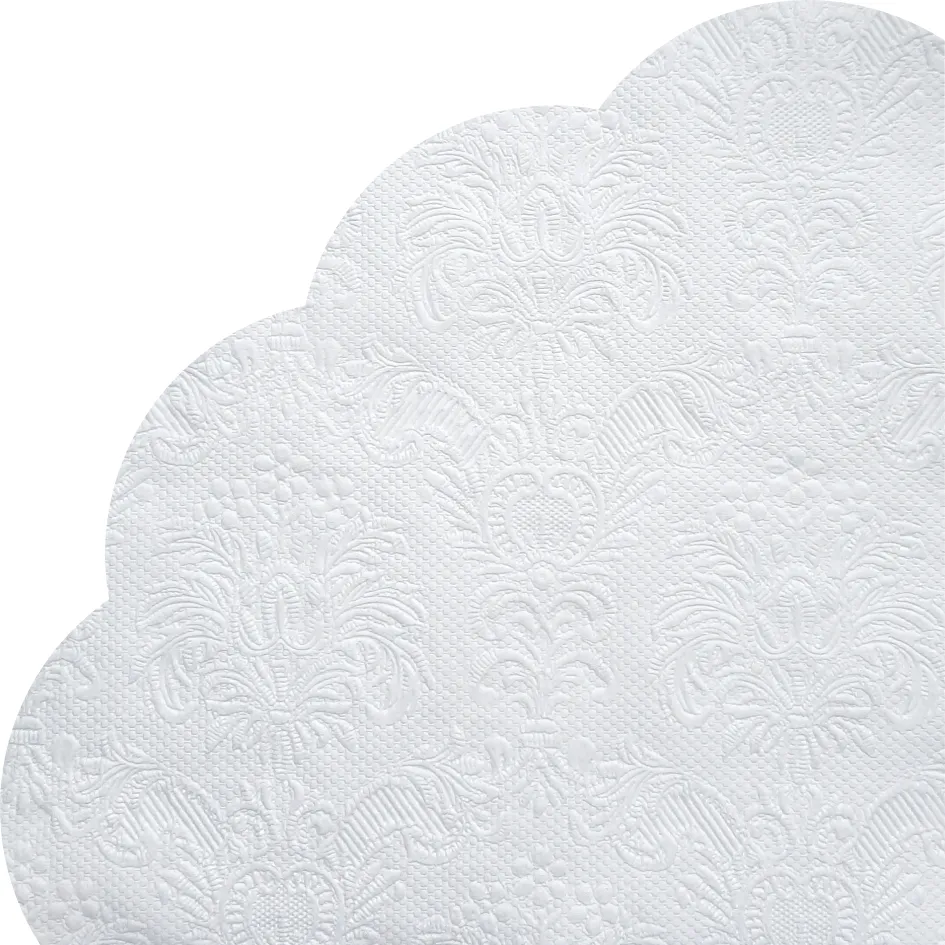 Салфетки бумажные Барокко Белый 32см 3-х слойные 12л арт.37222 по цене 