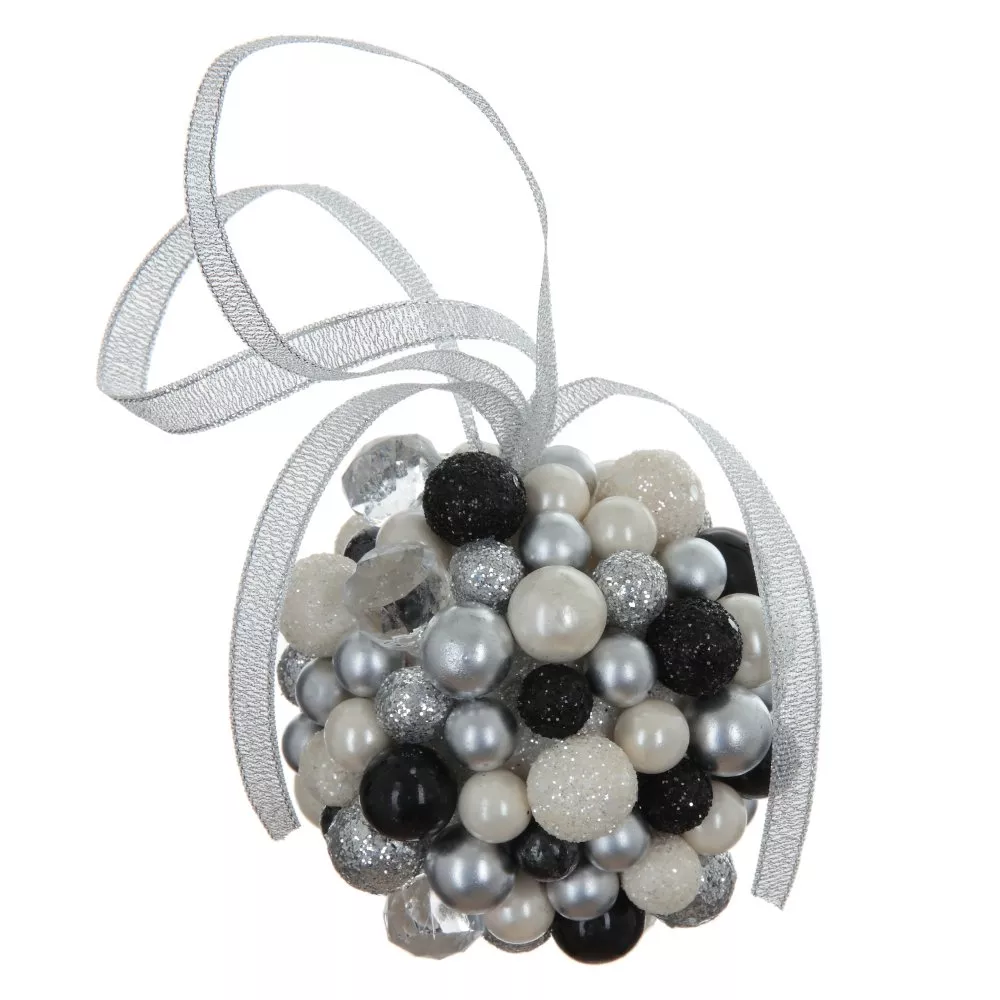 Изделие декоративное Шар Гламур, серебро 9х9х9,5см по цене 