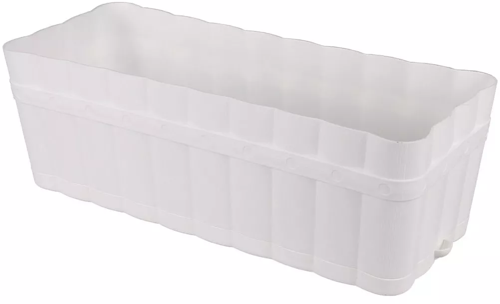 Ящик для цветов АЛЬТЕРНАТИВА Изюминка с поддоном пластик L46см V12л белый по цене 