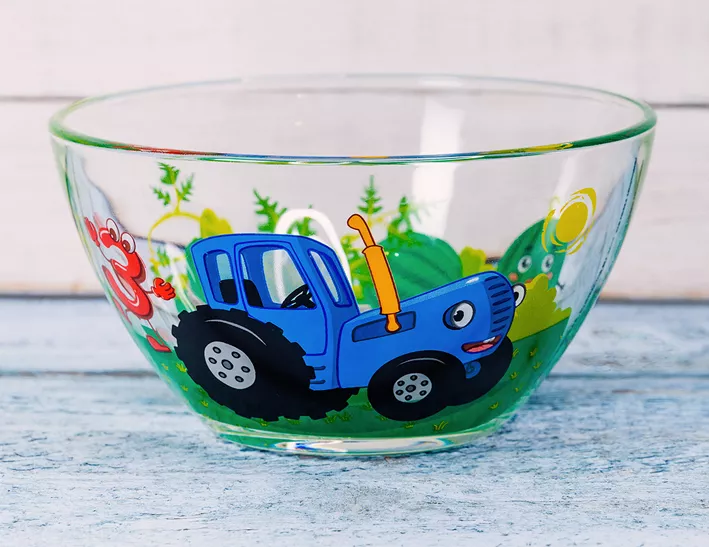 Салатник Синий Трактор. Цифры 13см, стекло арт.СТС130-2 по цене 