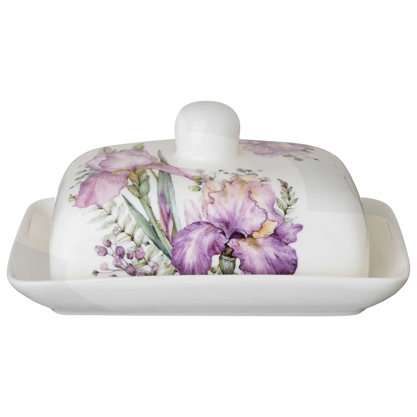 Масленка Лефард Ирисы 12x16,5x7см, фарфор арт.425-277 по цене 