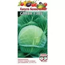 Семена Капуста б/к Слава 1305  (для квашения) 0,5г Уд. с. Гавриш 