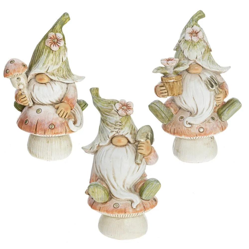 Фигурка декоративная Дед Мороз на грибочке 8х5х12см полимерные материалы арт.791685 по цене 