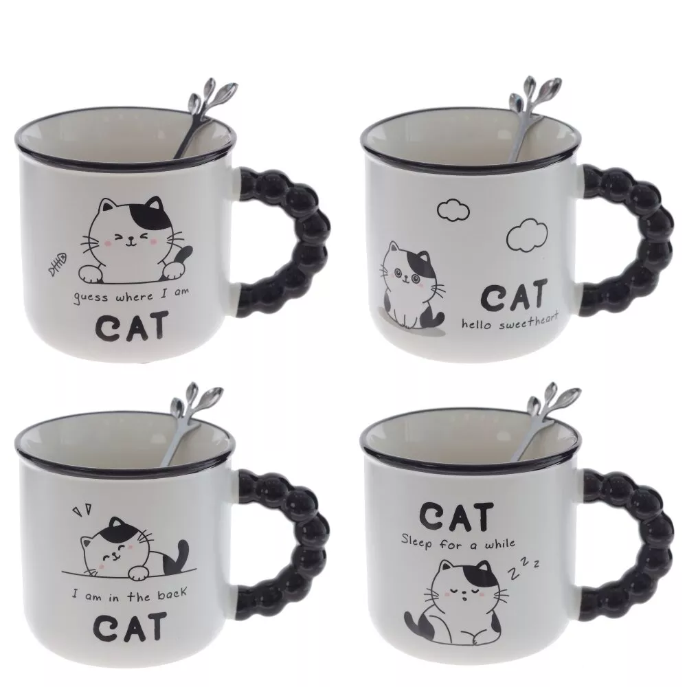 Кружка с ложкой 4в. 300мл арт.800119 по цене 