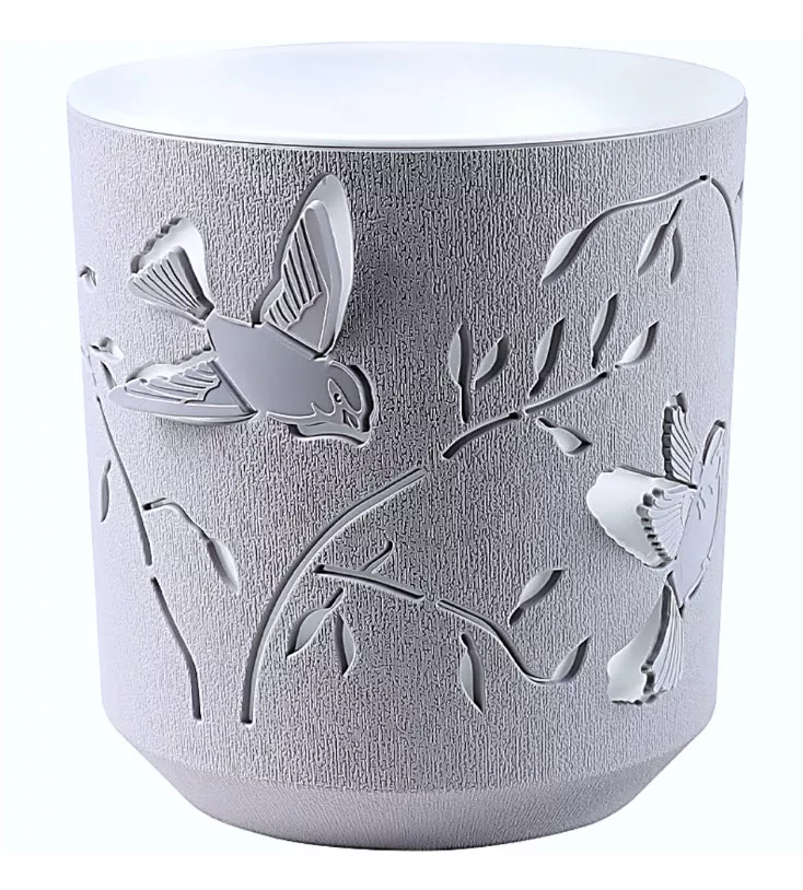Кашпо Колибри 1,25л Серый Жемчуг-Белый арт.КШ-4648 по цене 