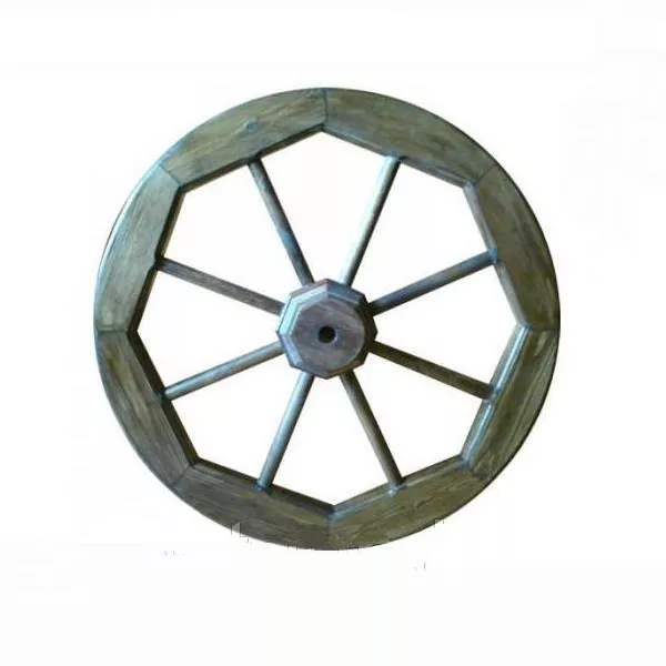 Колесо декоративное большое, дерево сосна, орех 72х72х8,5см по цене 