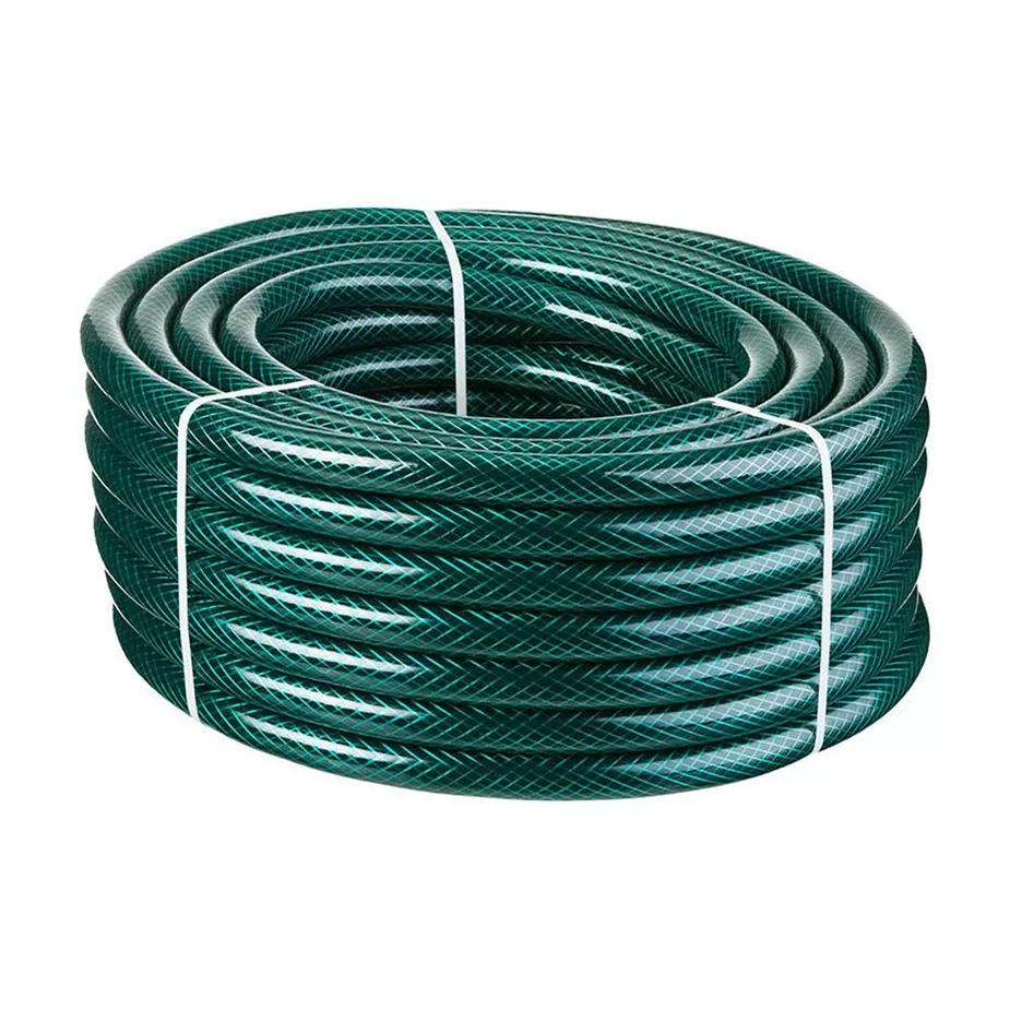 Шланг поливочный ПВХ трёхслойный армированный зеленый 1/2 25м по цене 