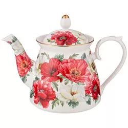 Чайник Маки фарфор белый 1000мл Китай по цене 