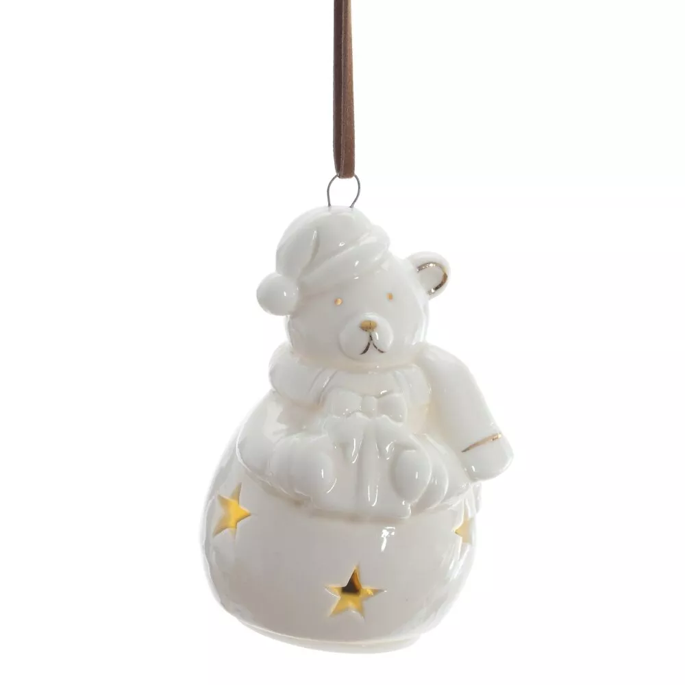 Фигурка подвесная Медвежонок с подсветкой 5х5х7см, фарфор арт.824060 по цене 