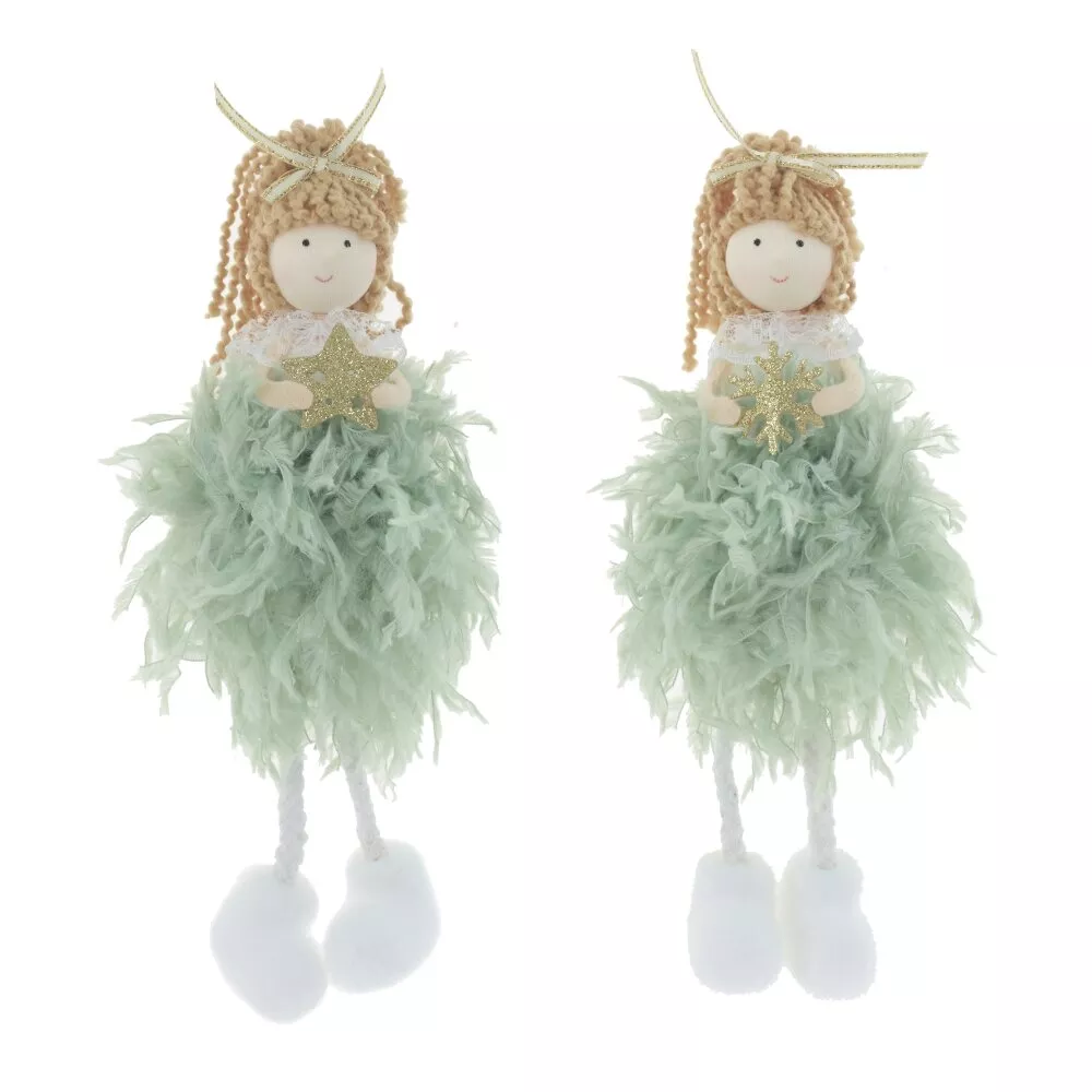 Изделие декоративное подвесное Девочка Звезда, зеленый 8х7х19см, 2в. по цене 