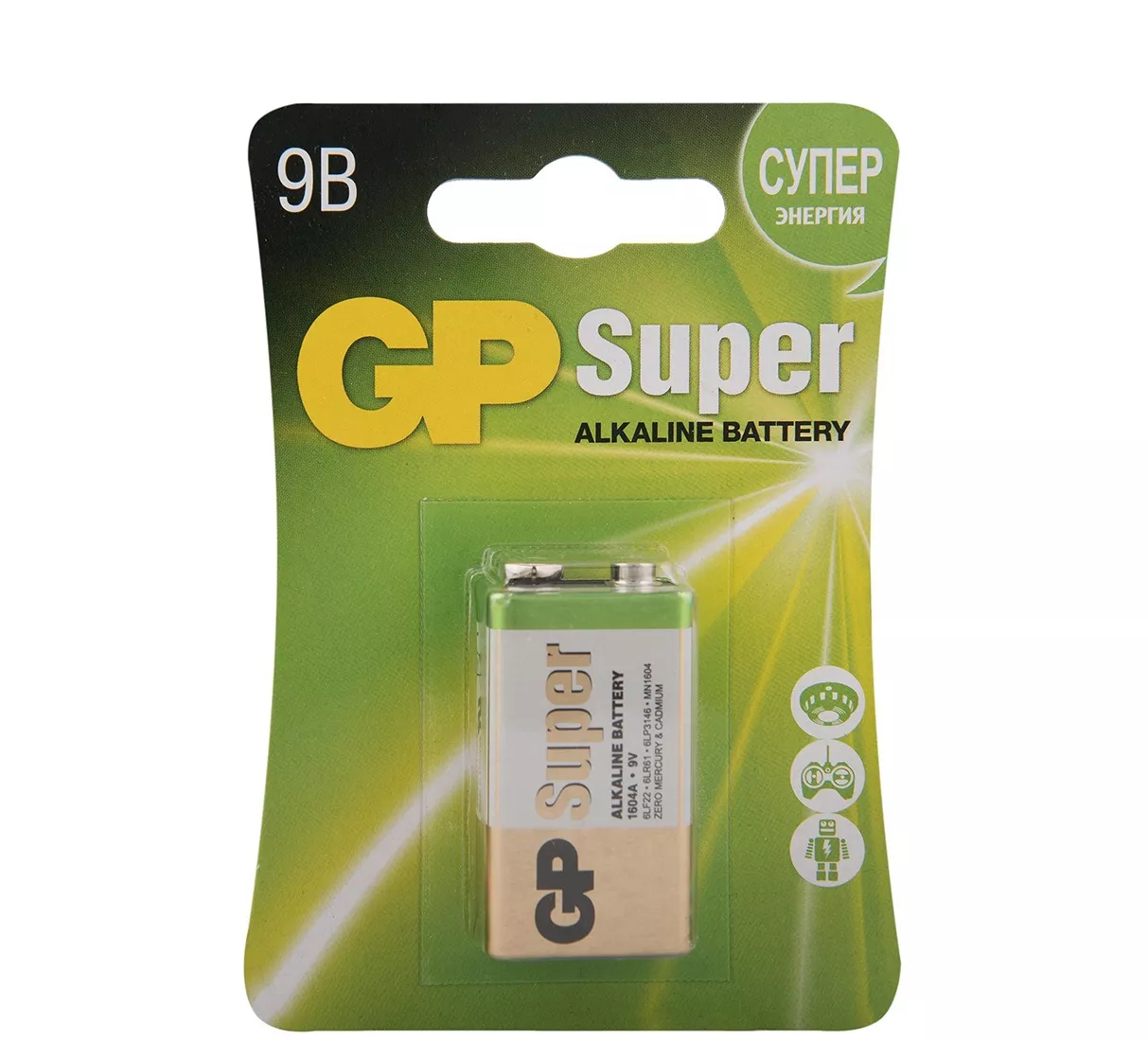 Батарейка ДжиПи Супер 1604A-5CR1  КРОНА 1 ШТ по цене 