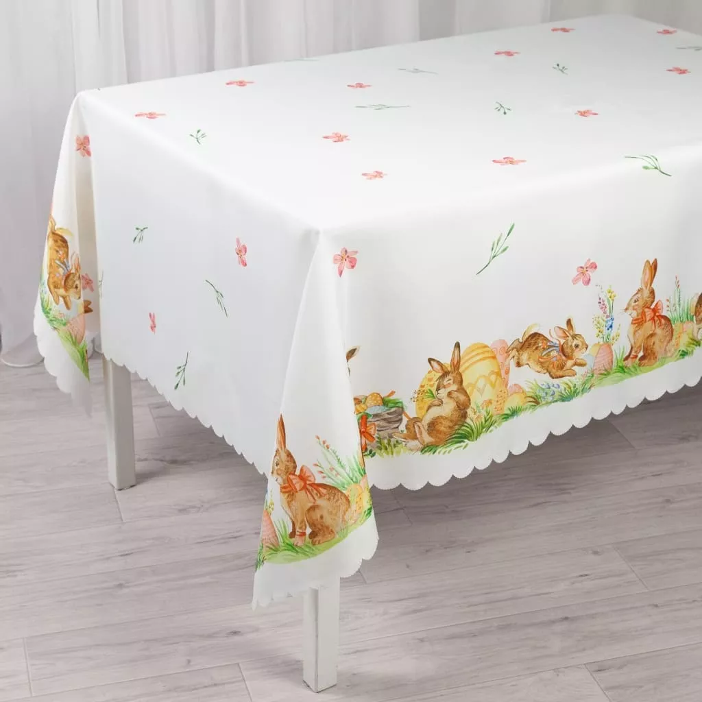 Скатерть WT125-Пасха Велнесс 120х150см 100%п/э по цене 