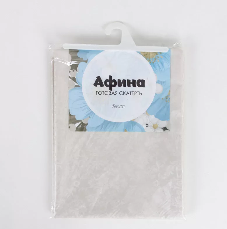 Скатерть готовая Афина 110х140см, ПВХ на тканевой основе, бел арт.12741 по цене 
