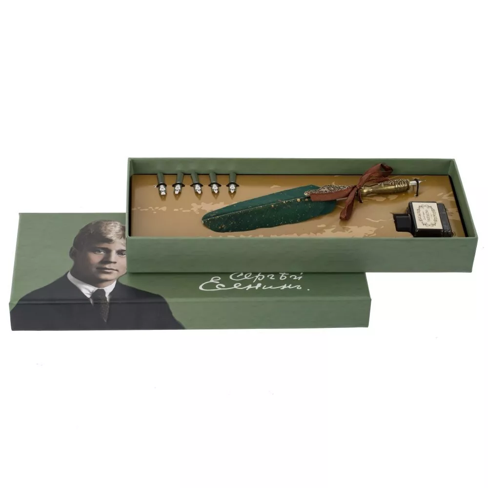 Набор подарочный: ручка перьевая 5 наконечников чернильница арт.817073 по цене 