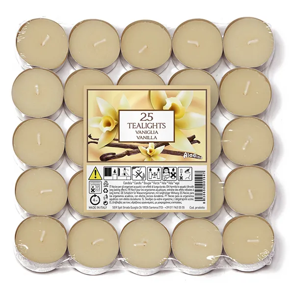 Свечи чайные Арома Петали Ваниль 25шт арт.021935DSE по цене 