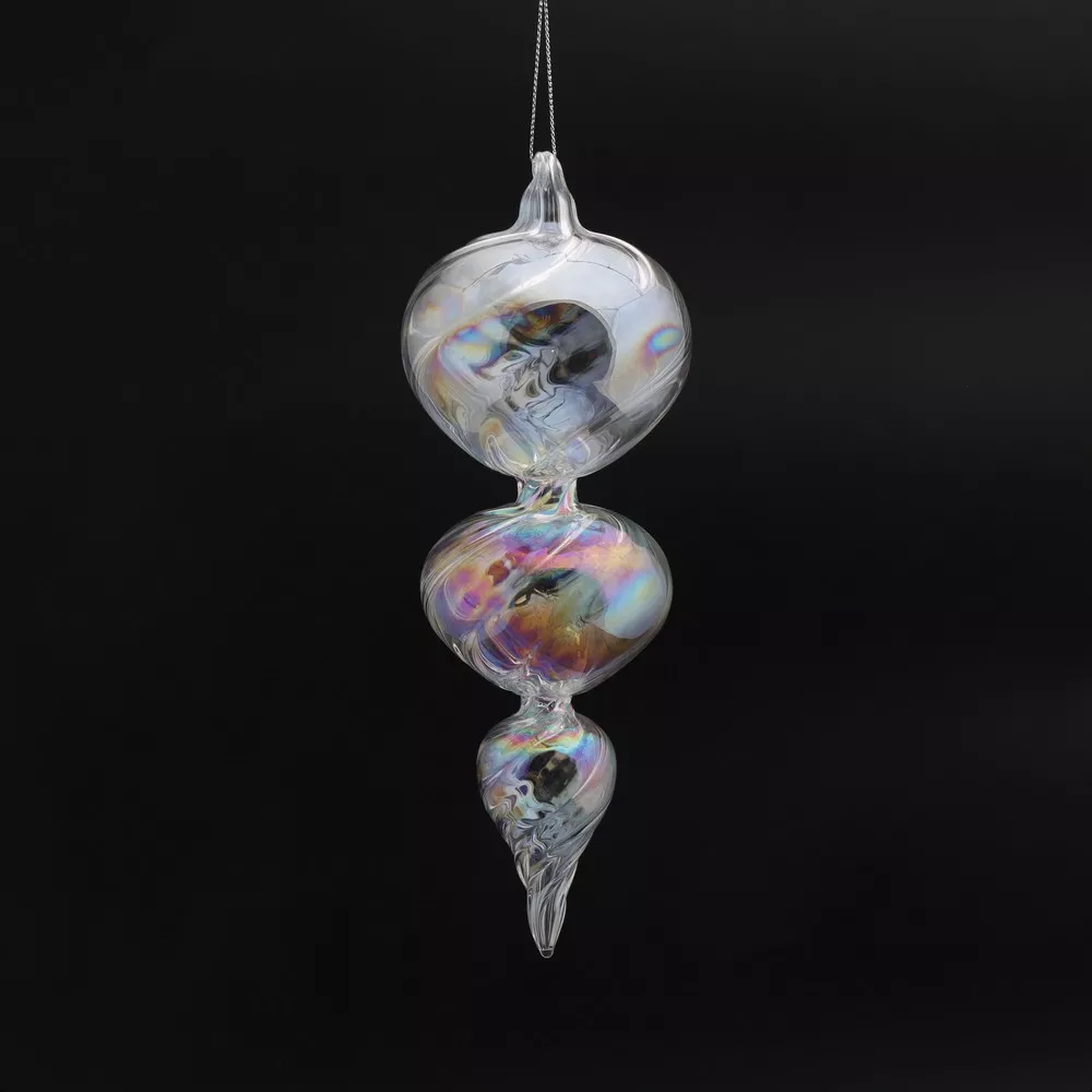 Украшение новогоднее подвесное Капля 8х20х8см стекло арт.90841 по цене 