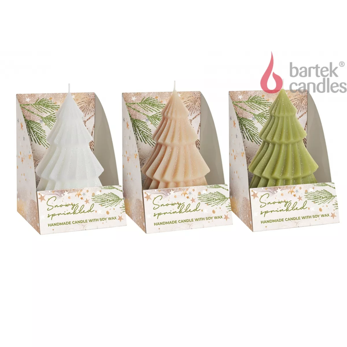 Свеча Заснеженная Елка микс с соевым воском 11см по цене 