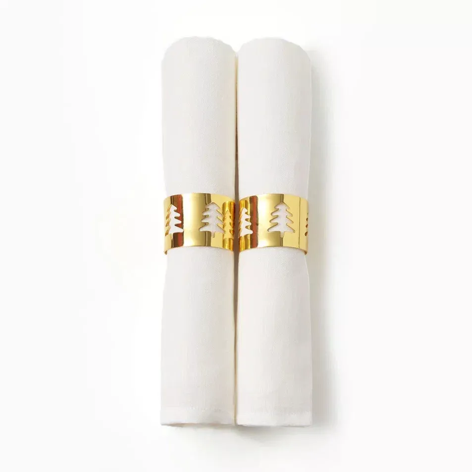 Набор салфеток с декор кольцами Этель Золотой олень 40х40см 2шт, лен арт.10700203 по цене 