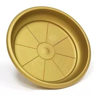 Поддон Сантино ТЕРРА для кашпо 1л пластик d-12,5см золотой по цене 