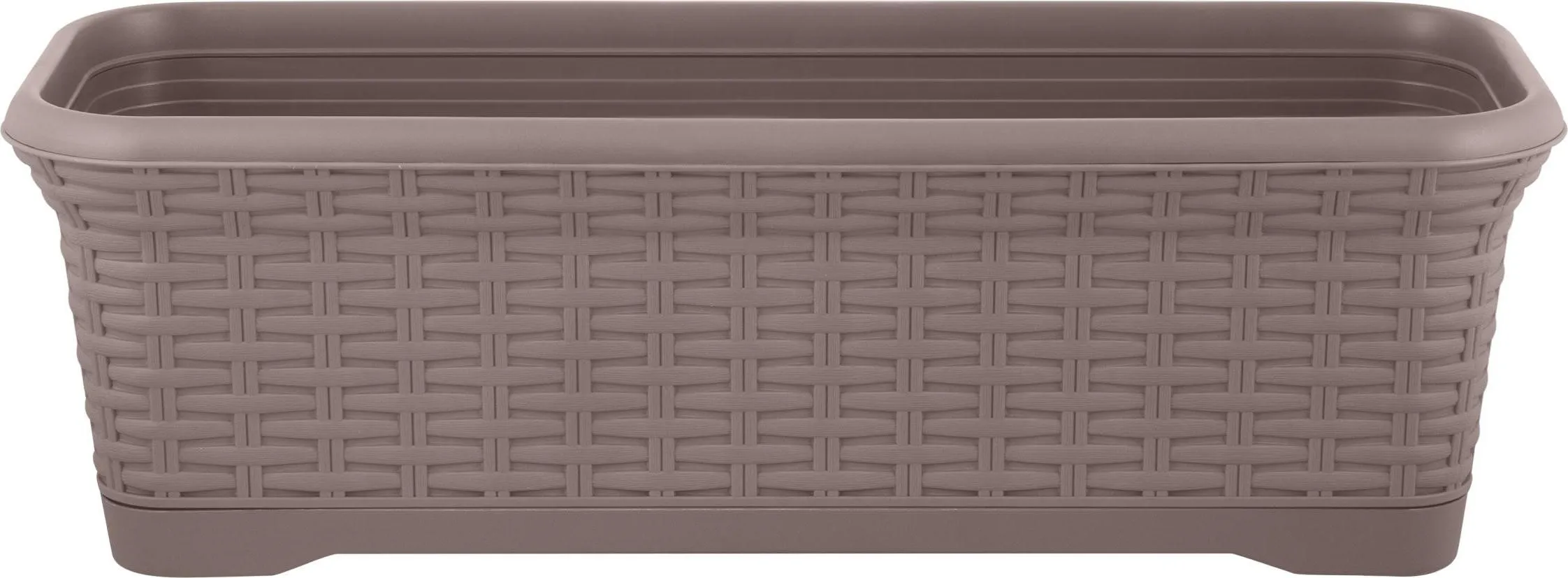 Ящик балконный ИнГрин Ротанг 55см 10л съемный поддон, французский платан по цене 