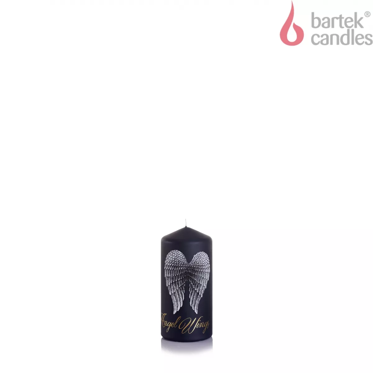 Свеча колонна Крылья Ангела черный, золото 5х10см по цене 