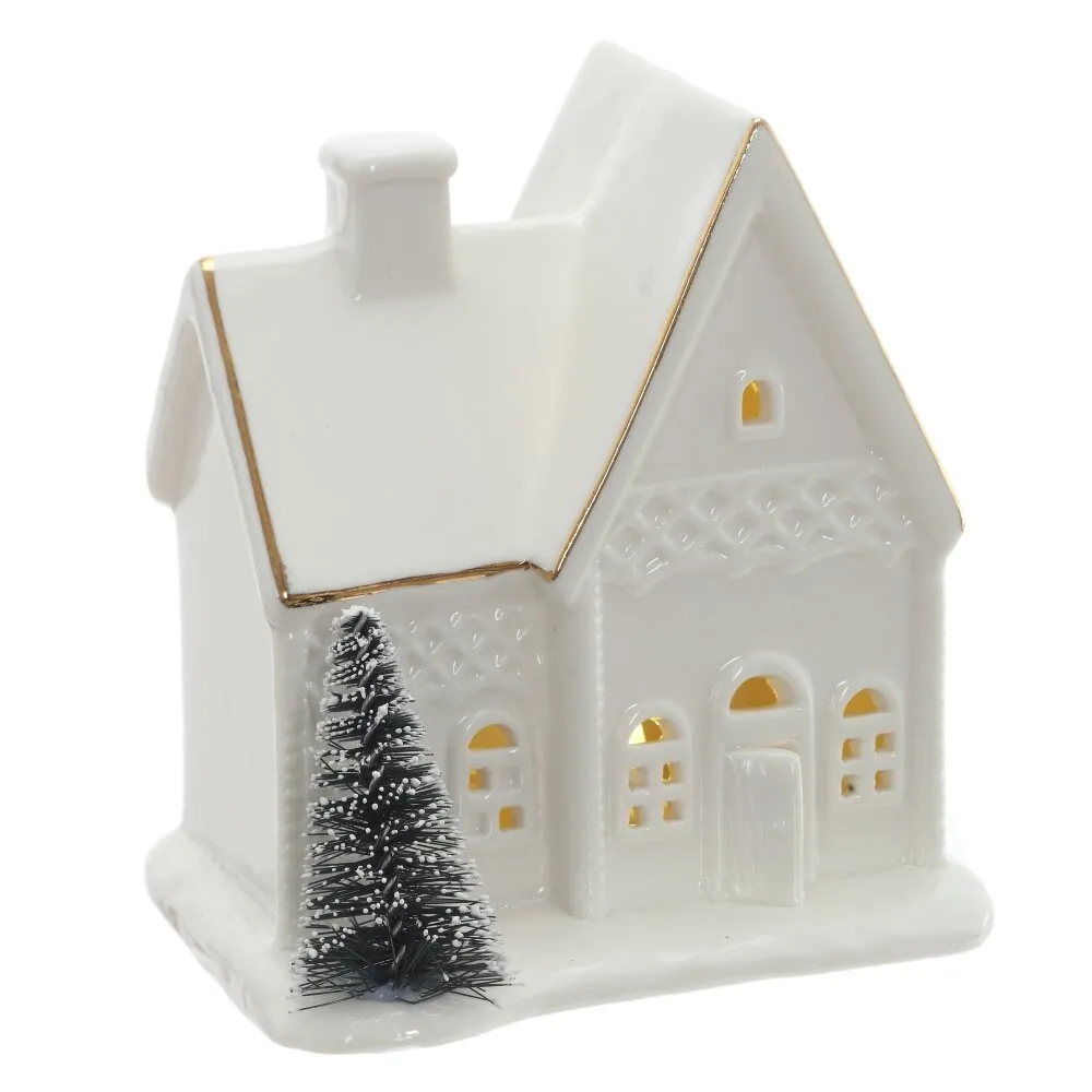 Фигурка Домик с подсветкой 10х8х12см, фарфор арт.823279 по цене 