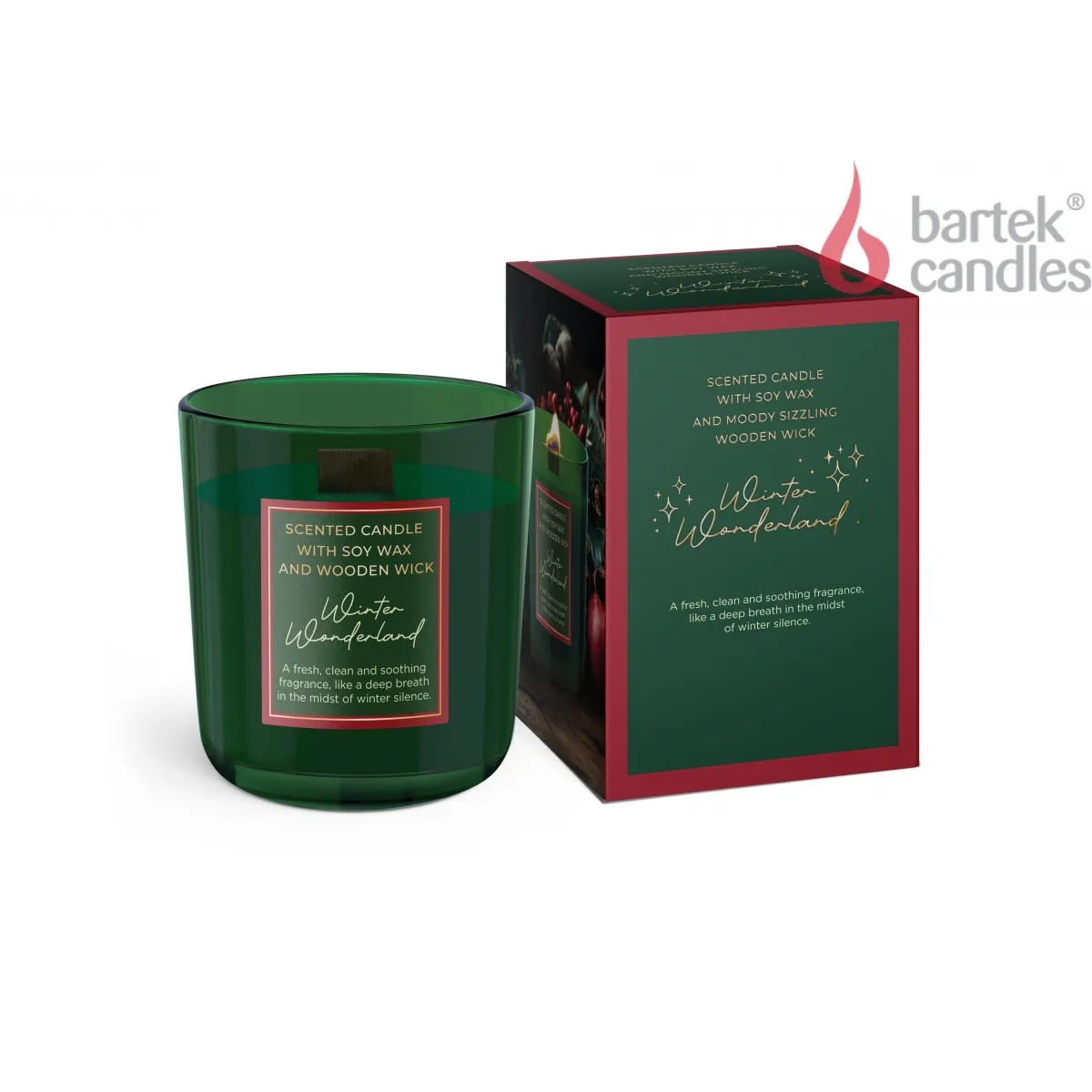 Свеча ароматизированная в стакане с дер фитилем Зимняя страна чудес 150 гр по цене 