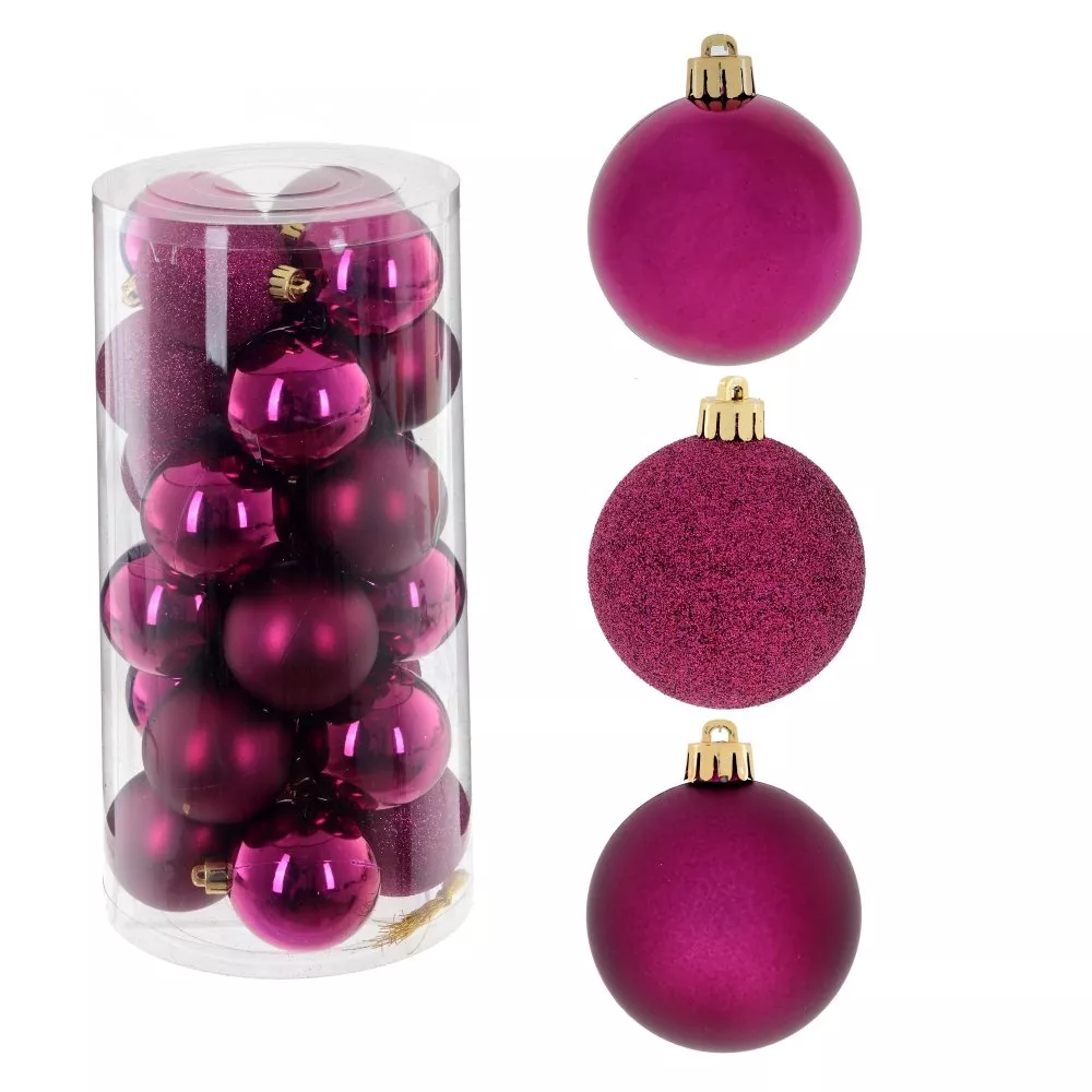 Украшение новогоднее Шар Блеск, фиолетовый набор из 12шт, 6х6х7,5см по цене 