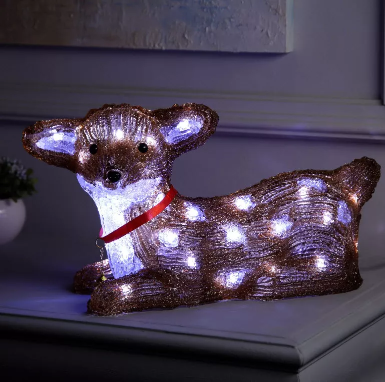 Фигура светодиодная Олененок 22×40×17см, акрил 40 LED, белый арт.9591263 по цене 