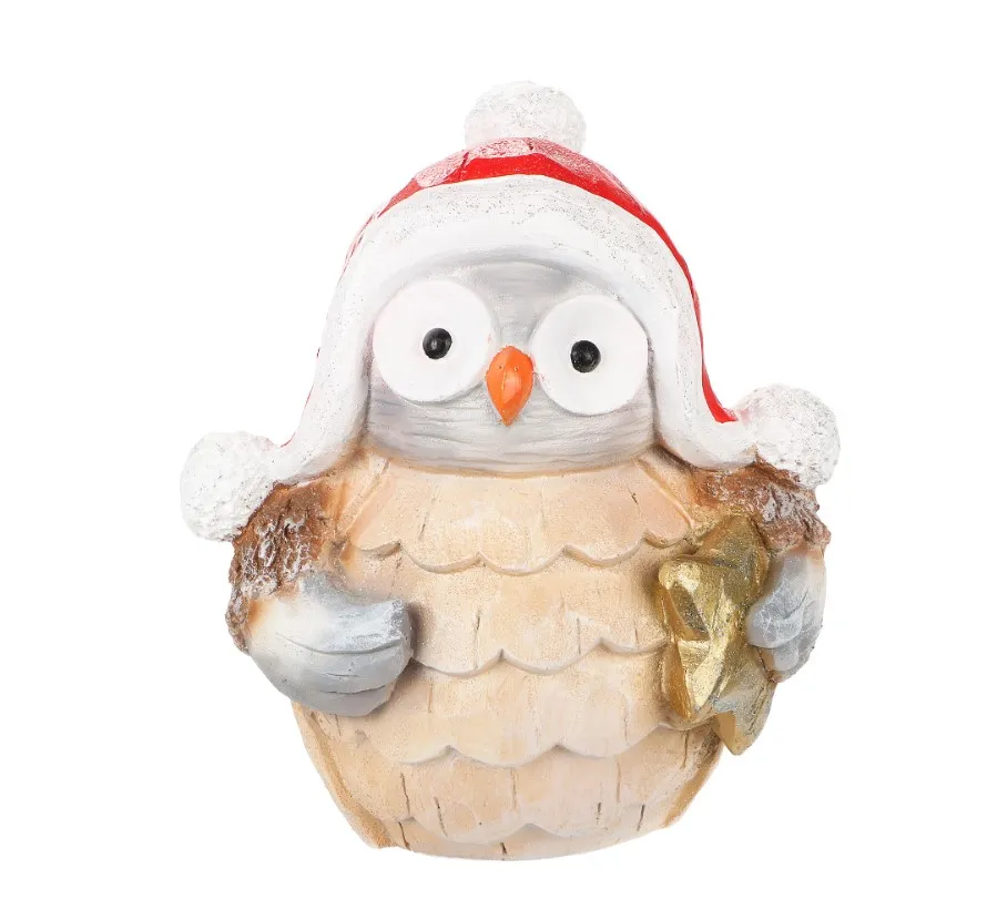 Фигура декоративная Сова большая со звездой Н-33см полистоун арт.НФ370 по цене 