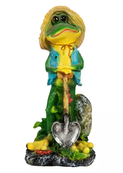 Фигура Лягушонок-садовник с лопатой 33х14см, полистоун арт.F1049 по цене 