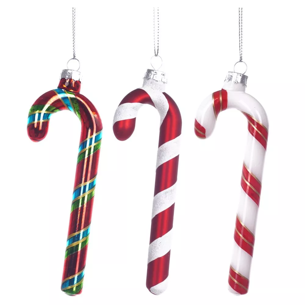 Украшение новогоднее Конфета 3,5х1,5х13см 3в., стекло арт.826459 по цене 