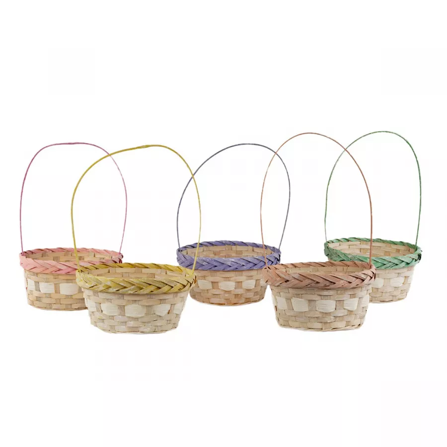 Корзина плетеная бамбук, цв.вассорт. D20х10хH33см по цене 