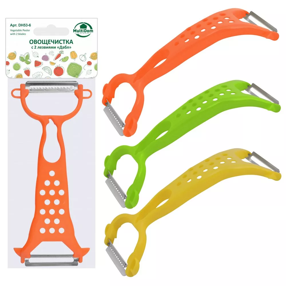Овощечистка с 2 лезвиями 16,5см 3цв арт.DH53-6 по цене 