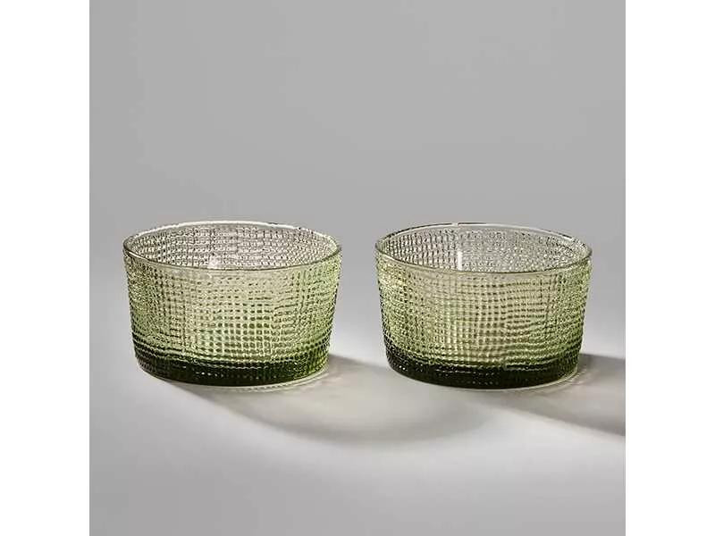 Набор салатников Темпо 2шт 10,6х10,5х5,8см зеленый, стекло арт.355-389 по цене 