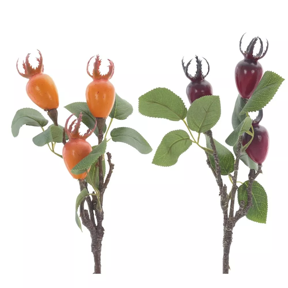 Ветка искусственная Шиповник 17х14х37см 2в. арт.795202 по цене 