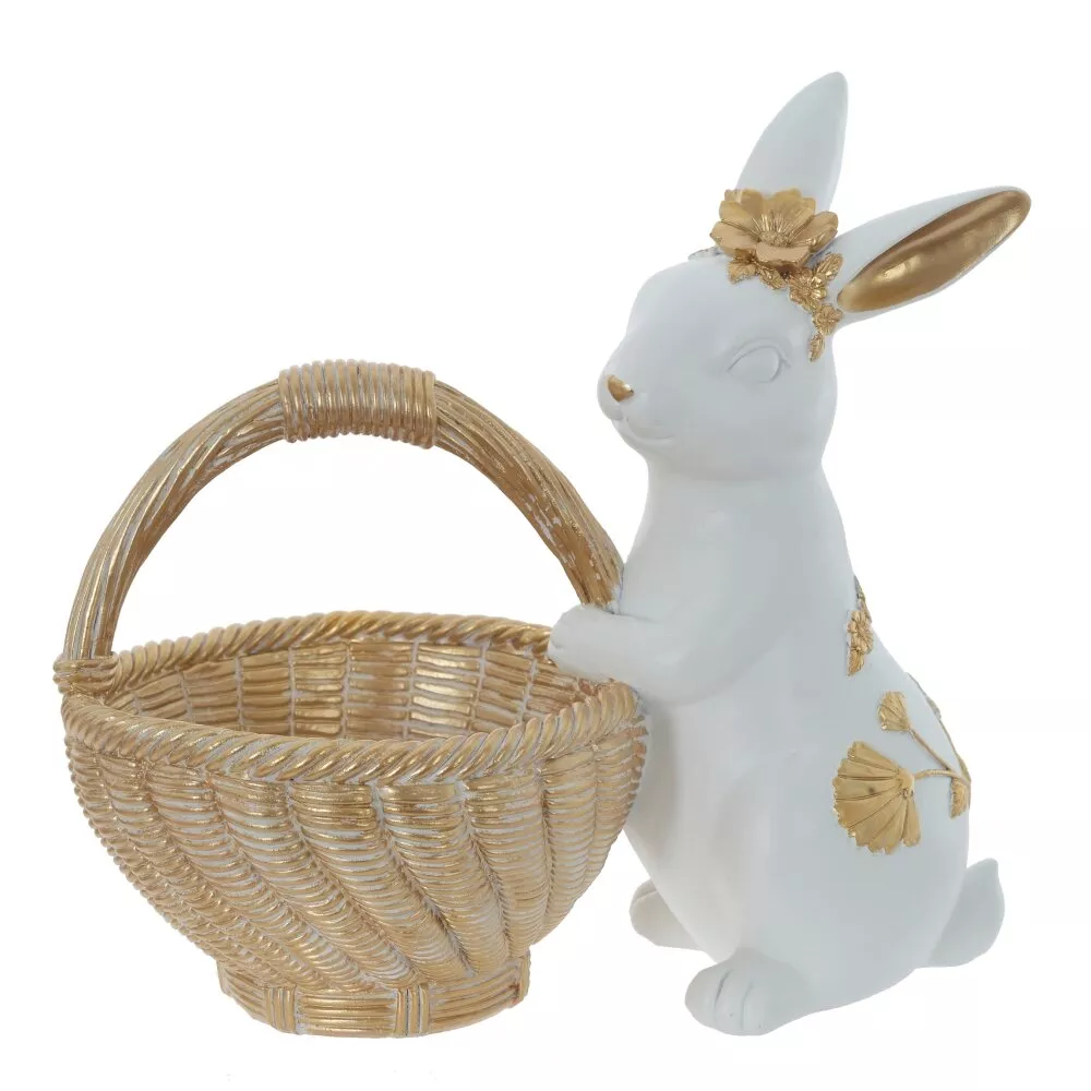 Фигурка декоративная Заяц с корзиной 24x15x24см арт.816125 по цене 
