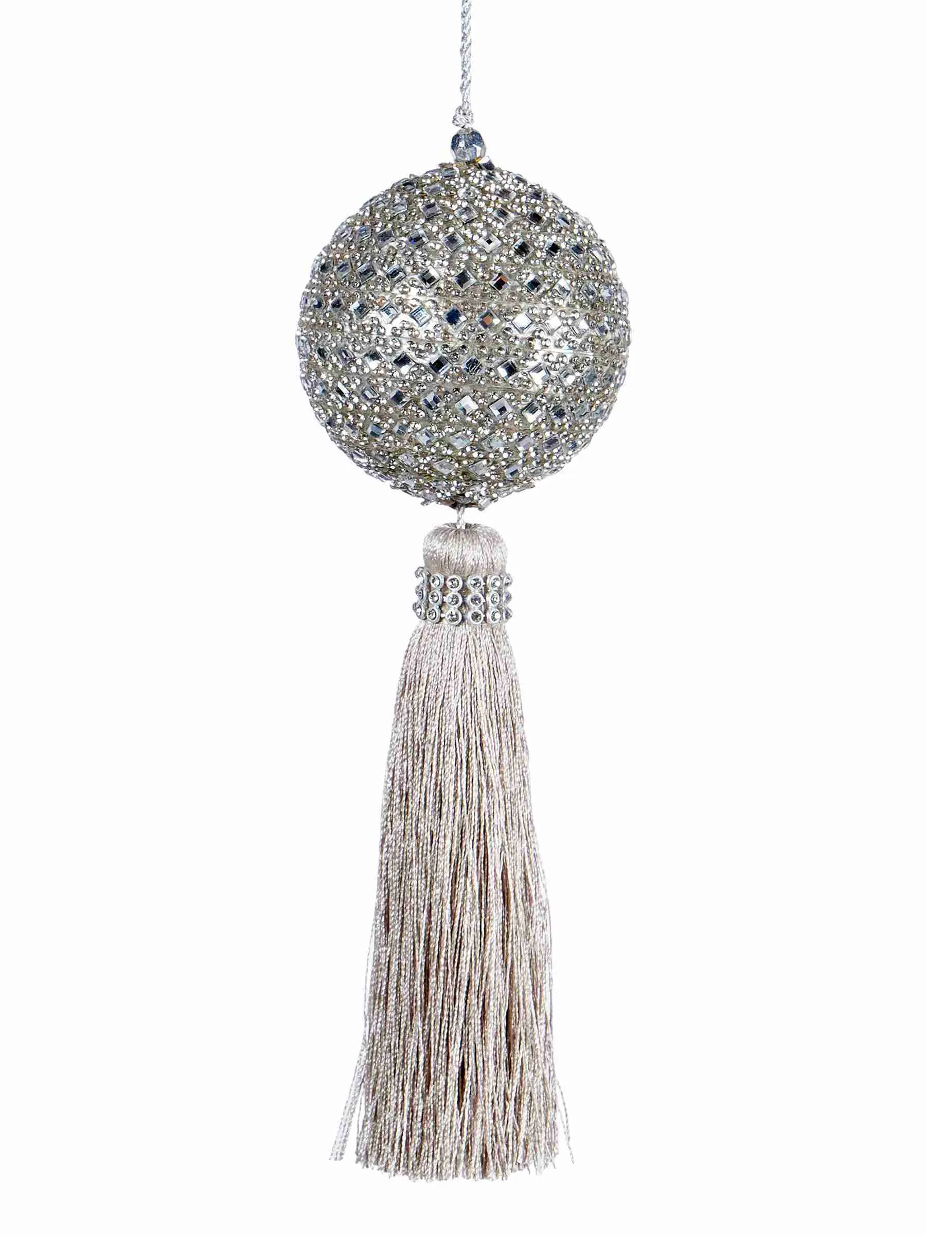 Украшение новогоднее подвесное Шар с кистью 19,5х6х6см арт.91683 по цене 