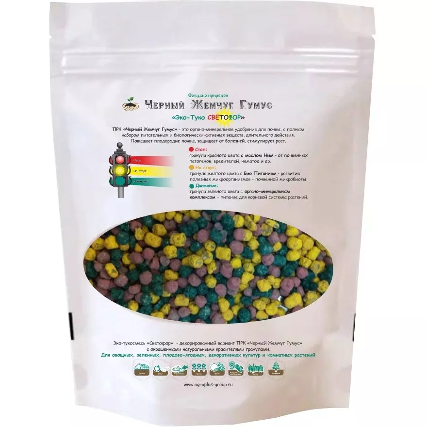 Удобрение сухое Эко-туко  Светофор смесь Черный жемчуг 1л по цене 