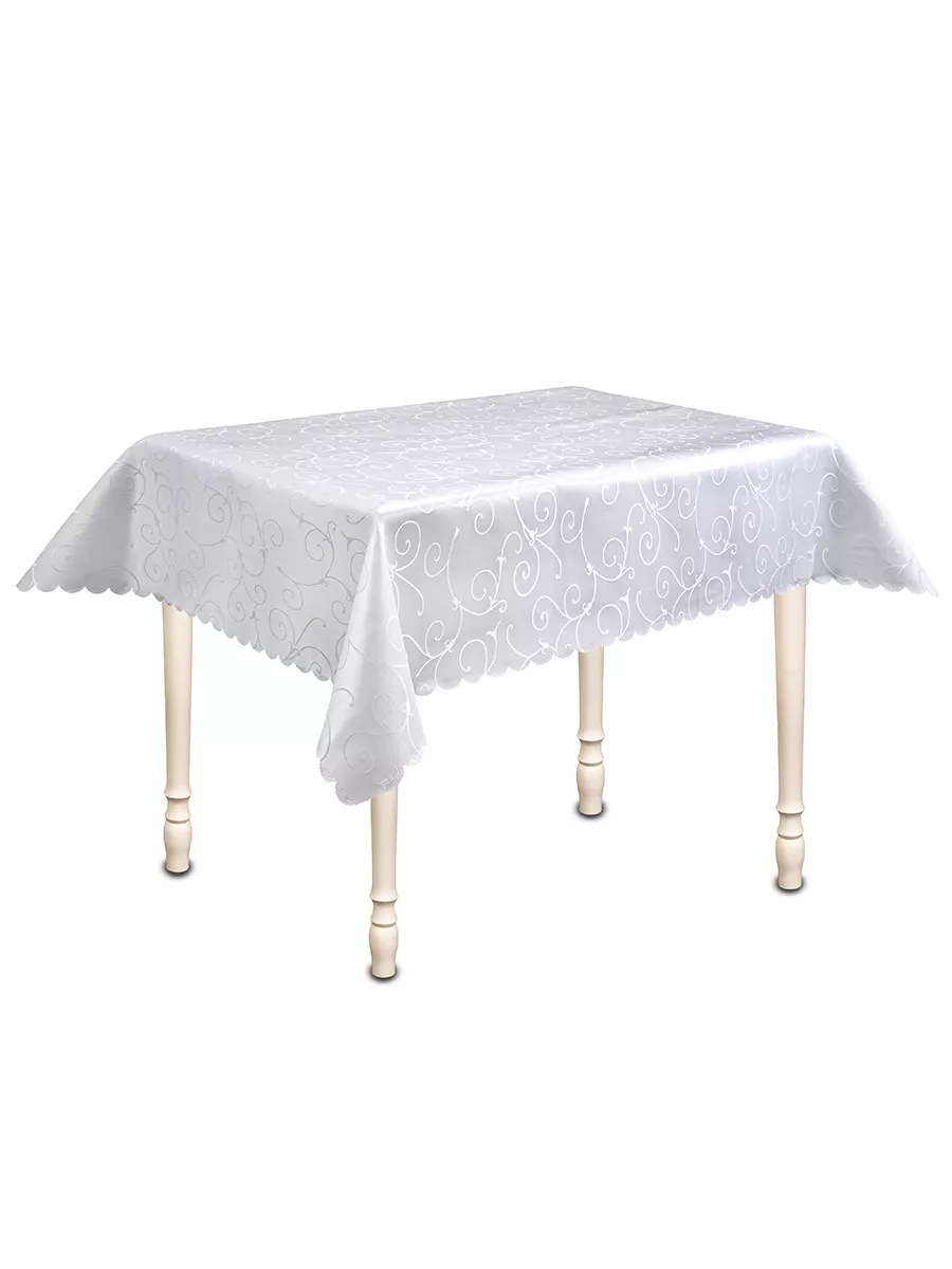 Скатерть Веллнесс Лувр_01 120х150см, белый п\э 100% по цене 