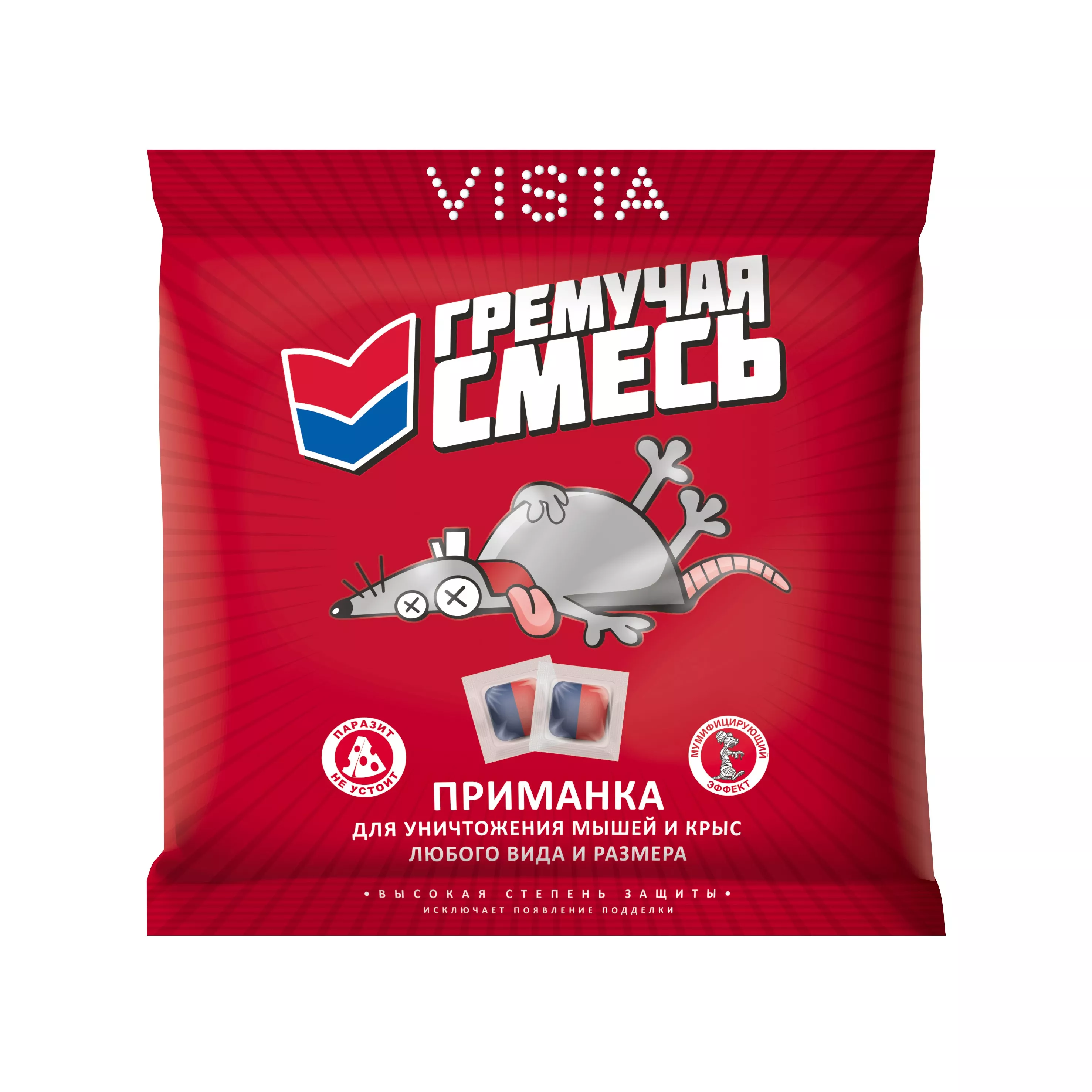 Родентицид Гремучая смесь от крыс и мышей  тесто брикет 200г по цене 