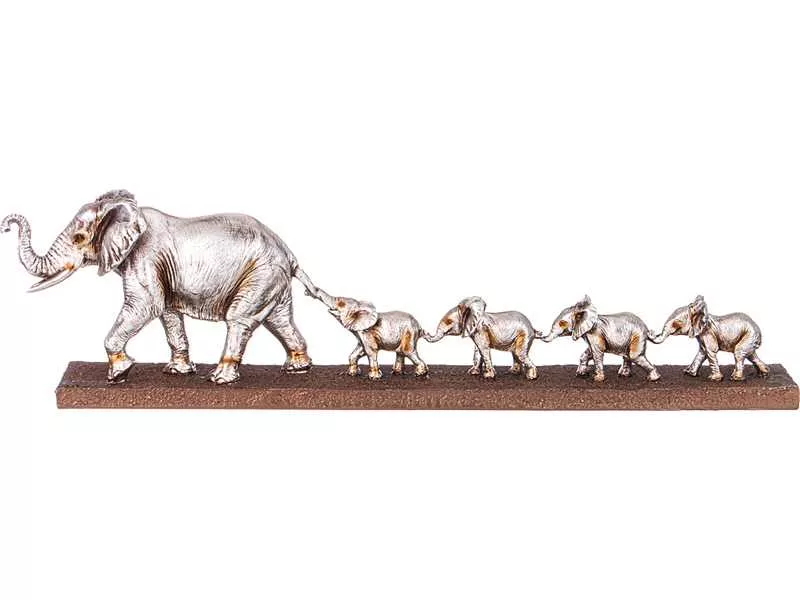 Фигурка декоративная Семья слонов 49х7,8х12,8см полистоун арт.146-1857 по цене 