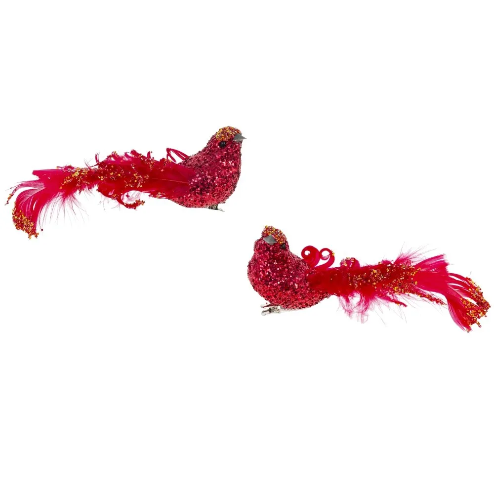Изделие декоративное Птичка алая 15х4,5х5,5см 2в по цене 